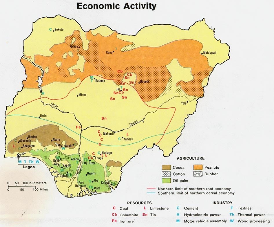 Mapa ng agrikultura nigeria
