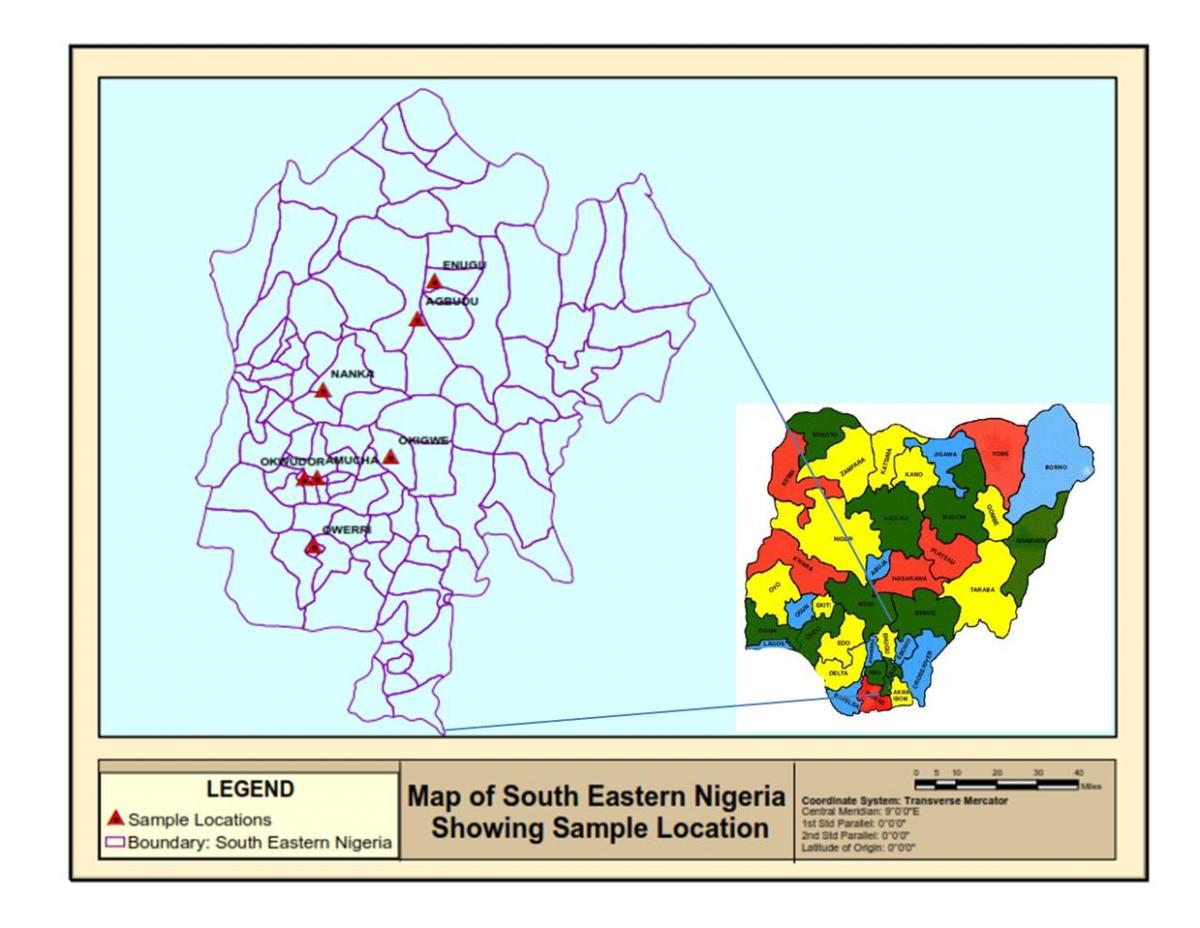 Mapa ng silangang nigeria