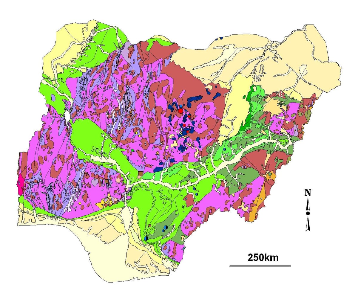 Mapa ng geological nigeria