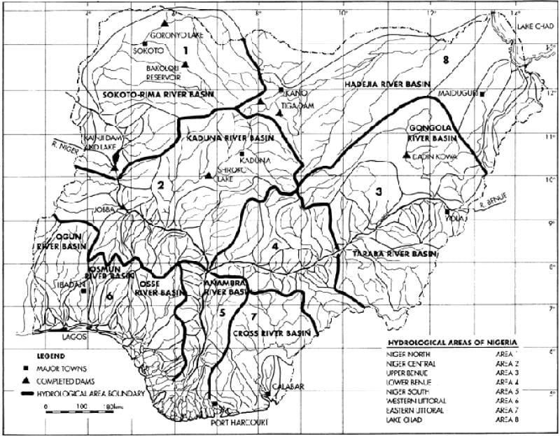 Mapa ng hydrological nigeria