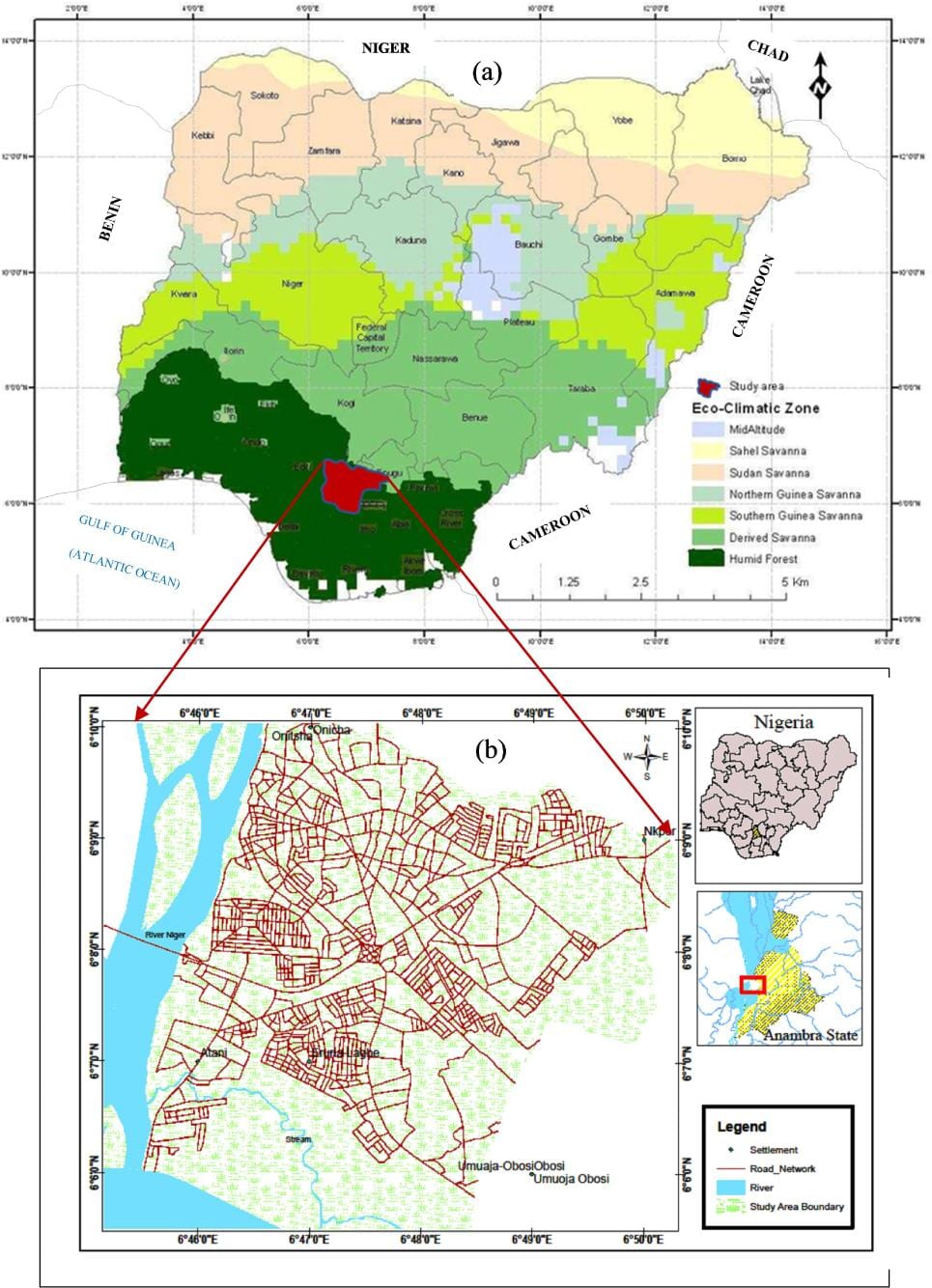 Mapa ng nigeria nagpapakita ng mga halaman sinturon