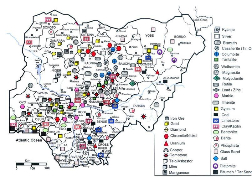mineral na mapa ng nigeria