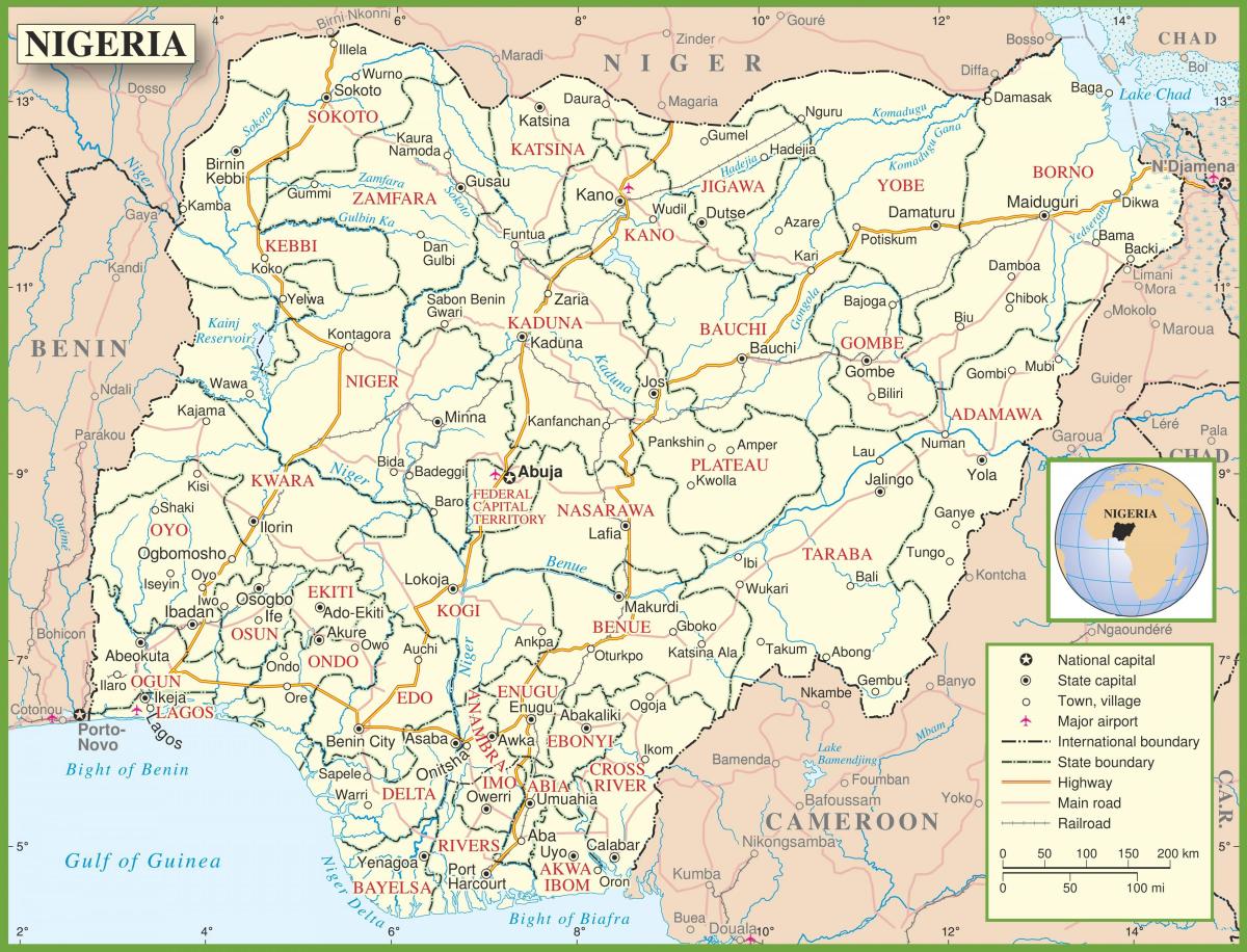 kumpletuhin ang mapa ng nigeria