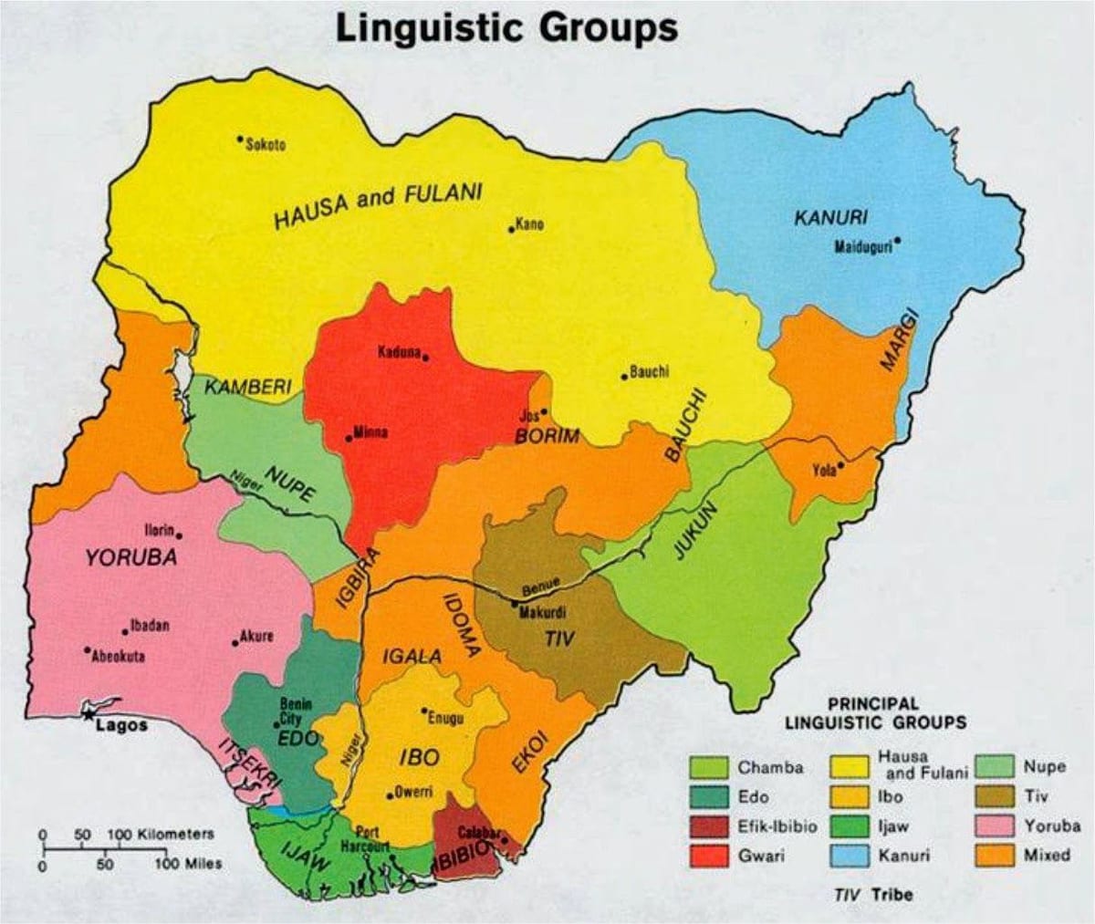 Mapa ng nigerian tribo