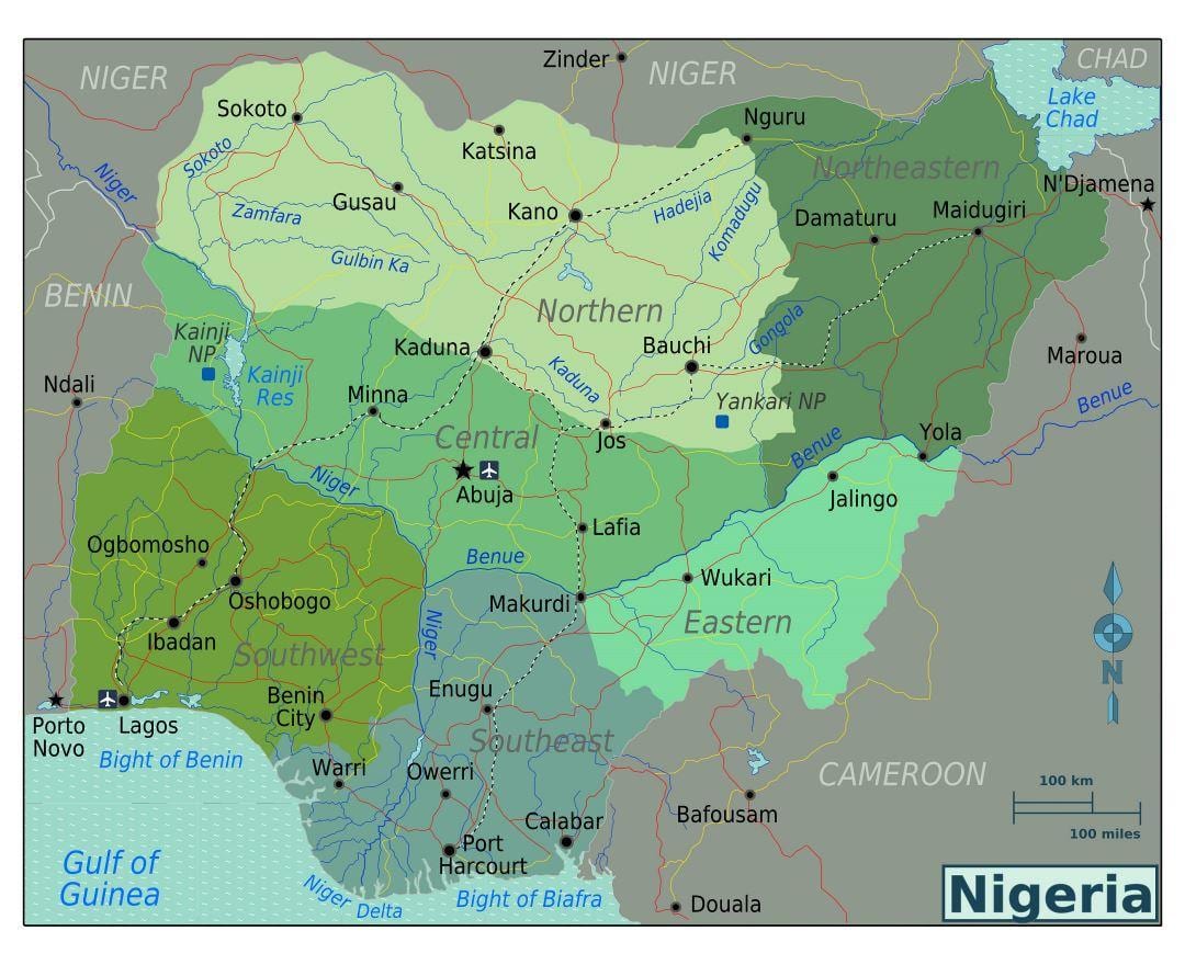 nigeria south africa sa mapa
