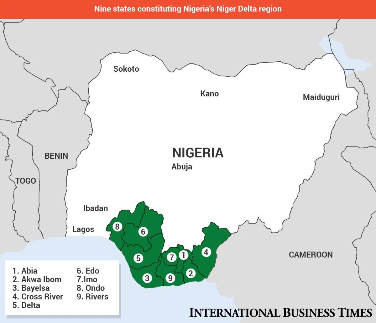 Mapa ng niger delta mapa sa nigeria