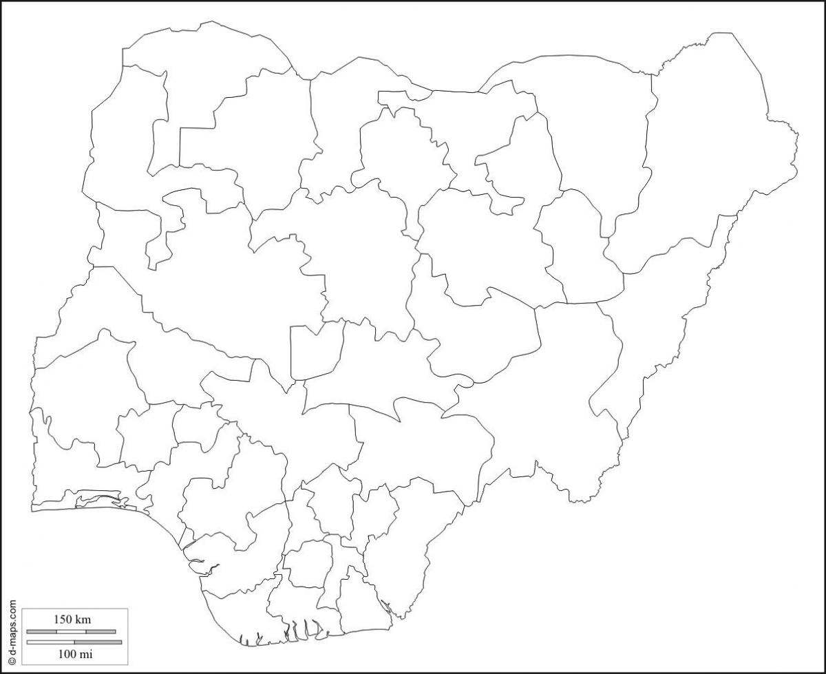 blangkong mapa ng nigeria