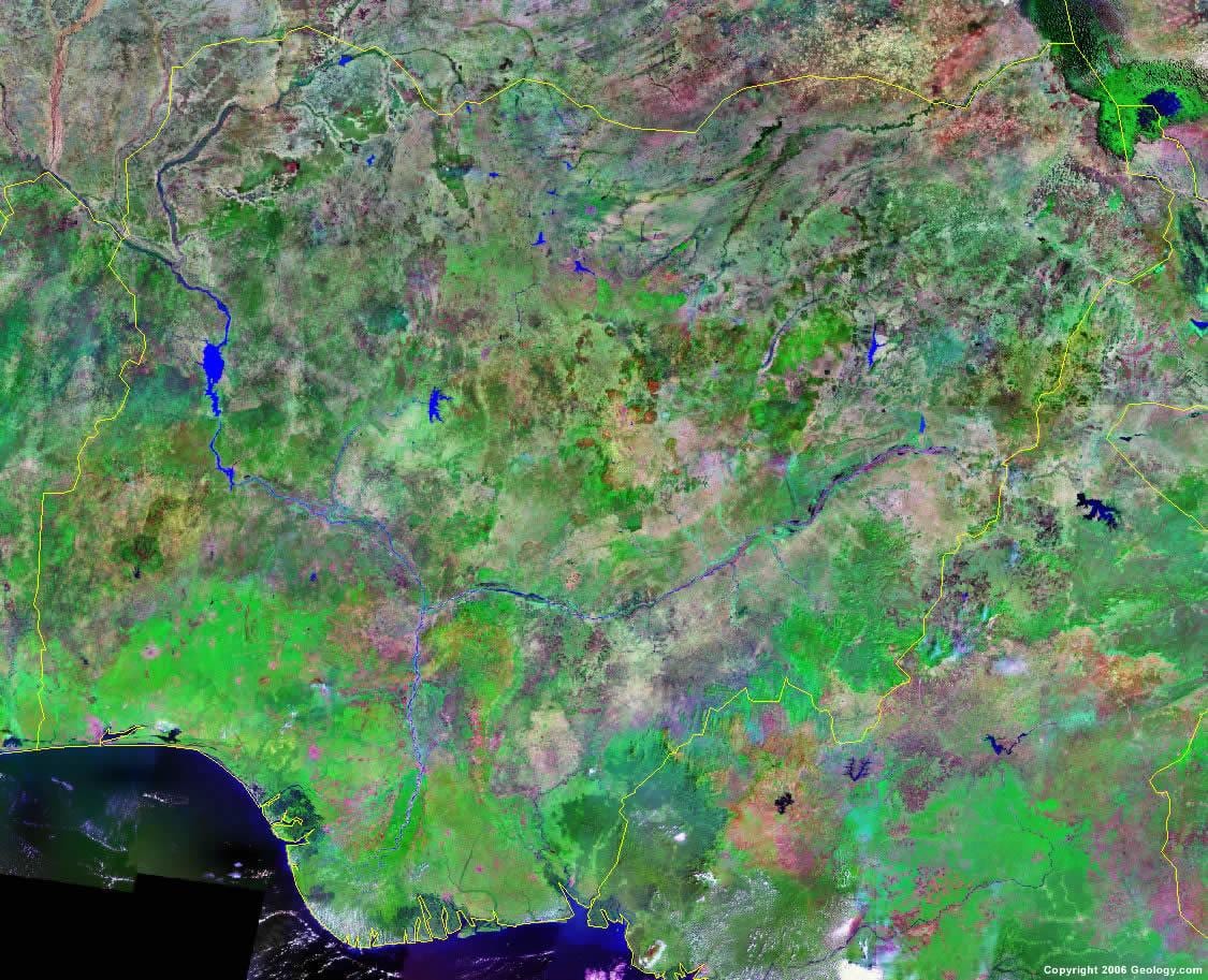 Mapa ng nigeria bundok
