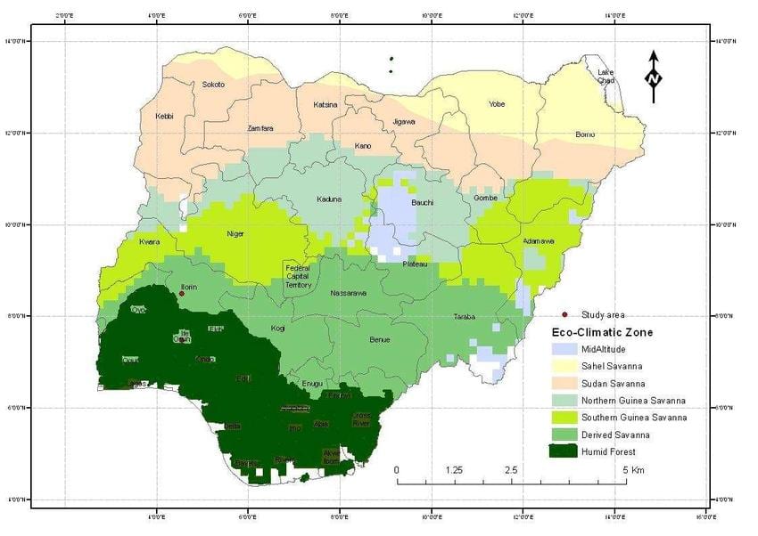 klima mapa ng nigeria