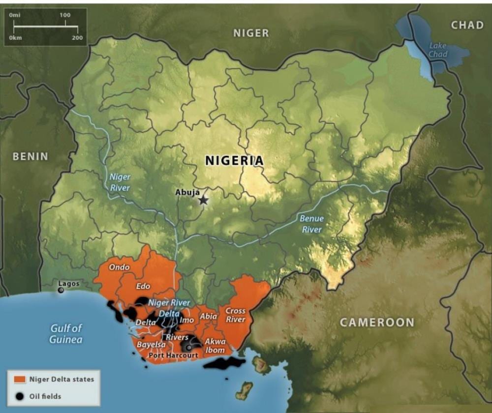 Mapa ng nigeria langis