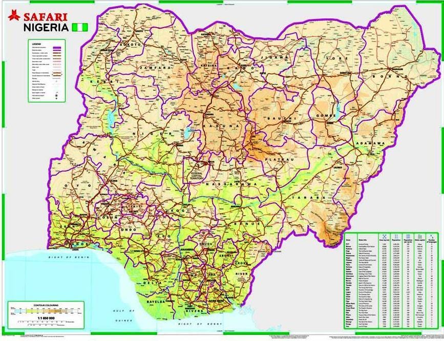 Mapa ng nigeria kalsada distansya