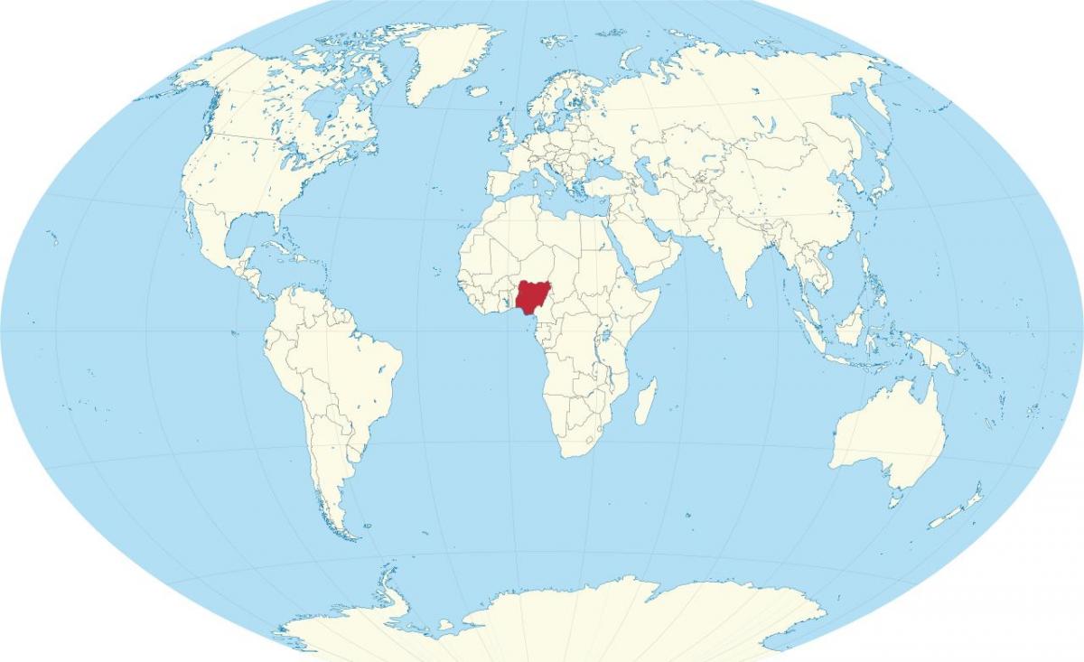 mapa ng mundo na nagpapakita ng nigeria