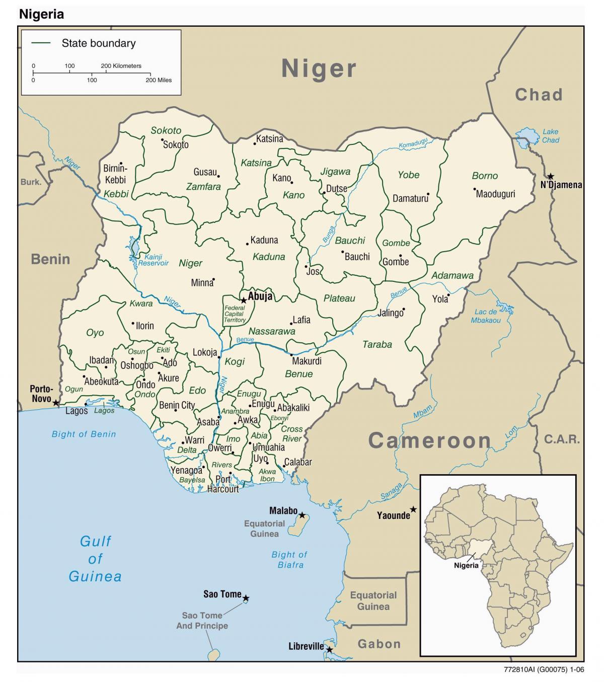 mapa ng nigeria sa mga lungsod