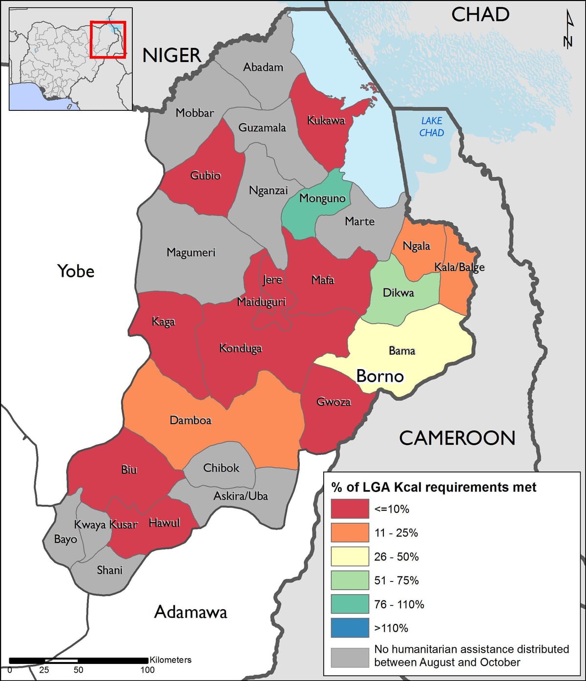 Mapa ng hilagang-silangan ng nigeria