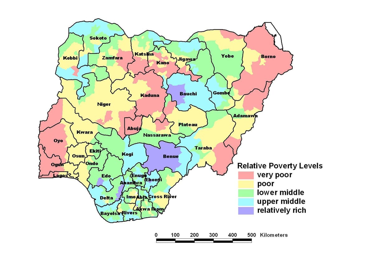 Mapa ng pang-ekonomiyang nigeria