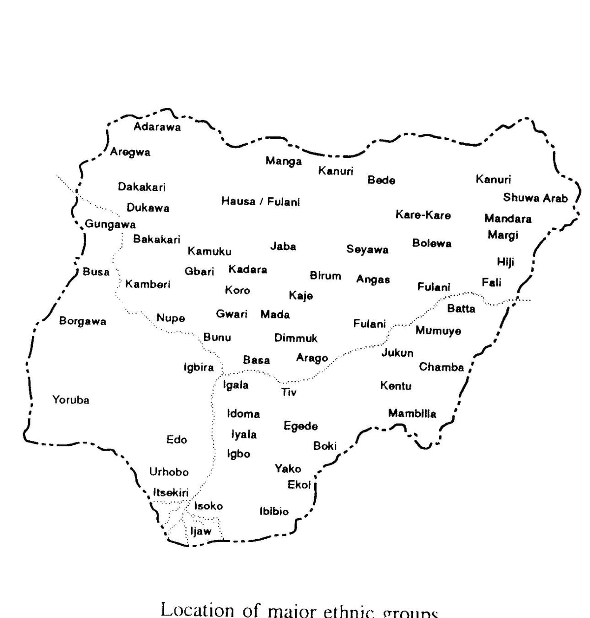 gumuhit ng isang sketch ng mapa ng nigeria