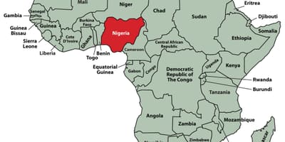 Mapa ng nigeria lokasyon sa africa