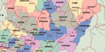 Mapa ng nigeria sa mga estado at mga lungsod