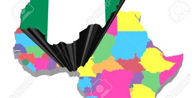 Mapa ng africa sa nigeria na naka-highlight