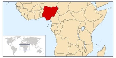 Nigeria lokasyon sa mapa ng mundo