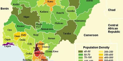Nigeria populasyon density mapa