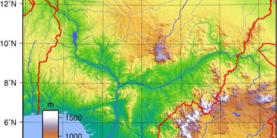 Mapa ng nigeria topographic