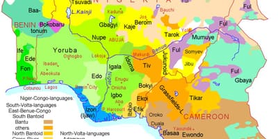 Nigeria mapa ng mga wika
