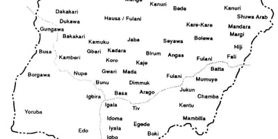 Gumuhit ng isang sketch ng mapa ng nigeria
