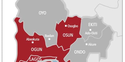West nigeria mapa